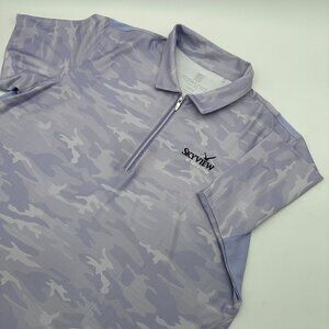 Kate Lord Westcreek 1/4 Zip Camo Print Skyview Logo Golf Polo, Size Large, Lilac